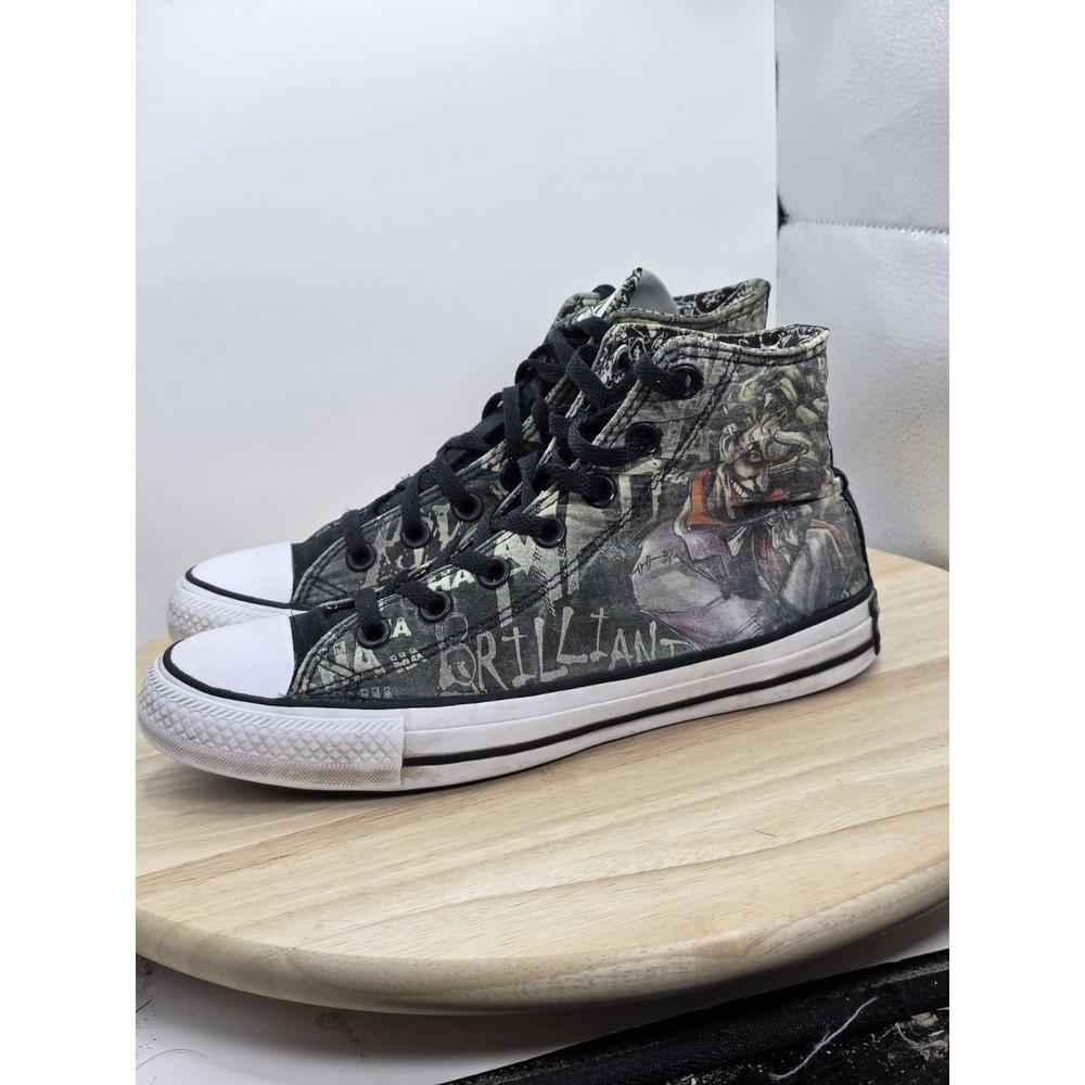 Womens Sz 8 Converse Chuck Taylor All Star Hi DC Comics The Joker Laugh  154789c